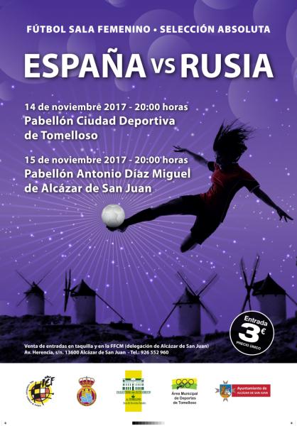 Federación Fútbol Castilla la Mancha-El 7 de Noviembre la Rueda Prensa de los partidos amistosos internacionales España-Rusia F.Sala Femenino